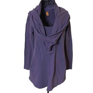 LUCY Purple Foldover Cowl Top SIZE SMALL Relaxed Fit Oversize Sweatshirt Jacket